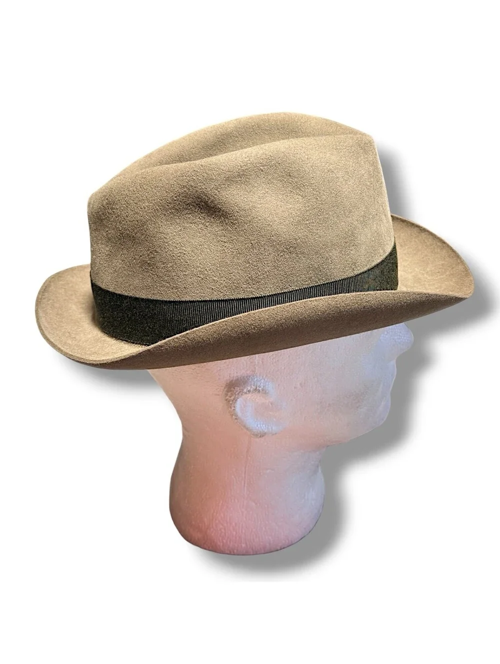Vintage Christys London Clifton Fedora 7 3/8 Fur Felt Harrods England Brown